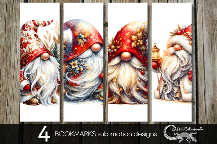 Christmas gnomes | Xmas bookmarks sublimation design