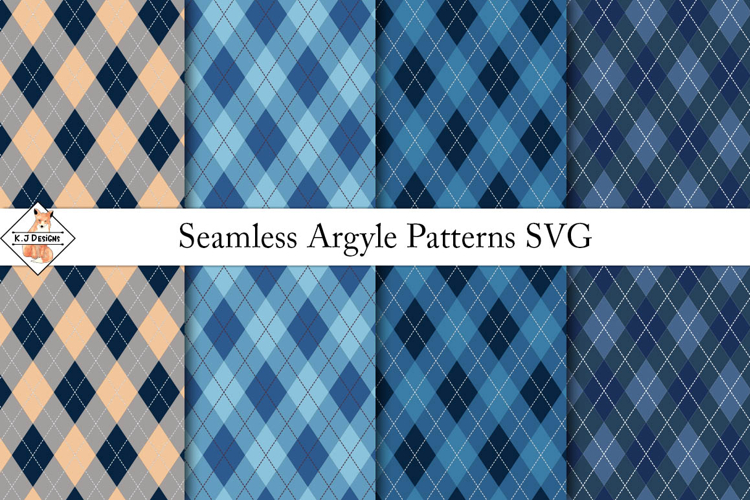 Seamless Argyle Patterns SVG | Digital papers