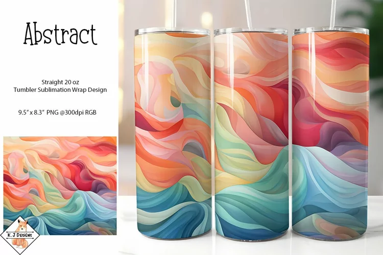 Abstract Tumbler Wrap Sublimation Design