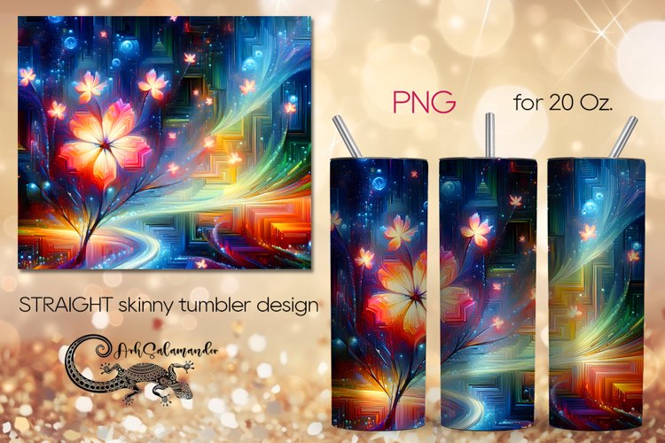 Abstract bright design | Straight Skinny Tumbler PLUS7, PNG