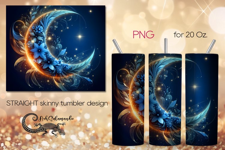 Moon flowers | Magic Skinny tumbler sublimation design PLUS7
