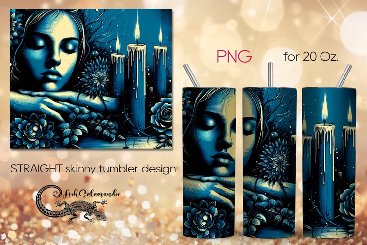 Girl in purple | modern skinny tumbler Sublimation design P7