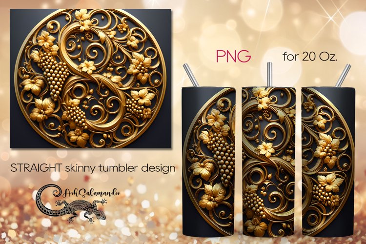 Metallic pattern design | Straight Skinny Tumbler PLUS7