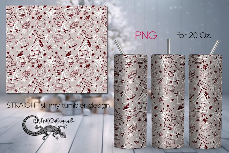 Christmas pattern | Red Xmas Sublimation Tumbler Design PL7