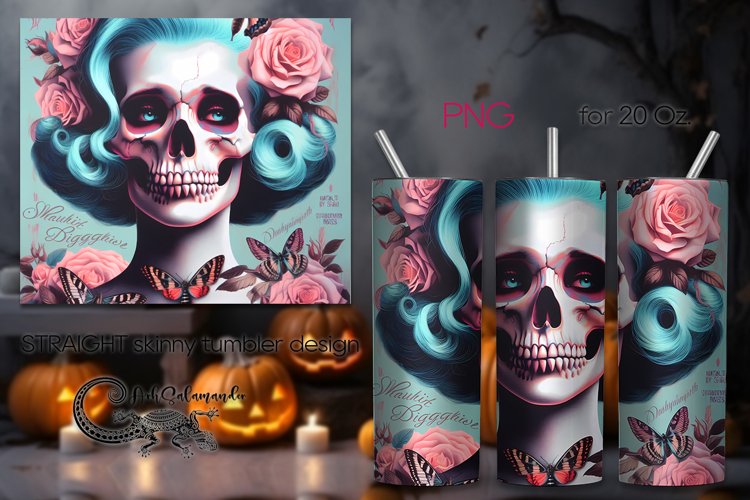 Funny skulls | Halloween Skinny tumbler sublimation PLUS7