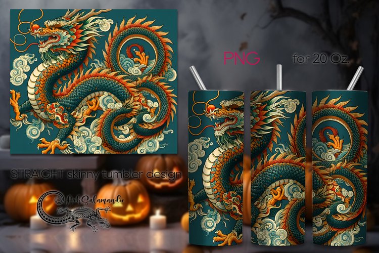 Chinese dragon | Retro Skinny tumbler sublimation design PL7