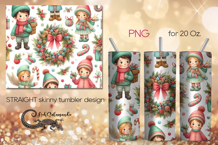 Christmas pattern | Xmas Sublimation Tumbler Design PL7