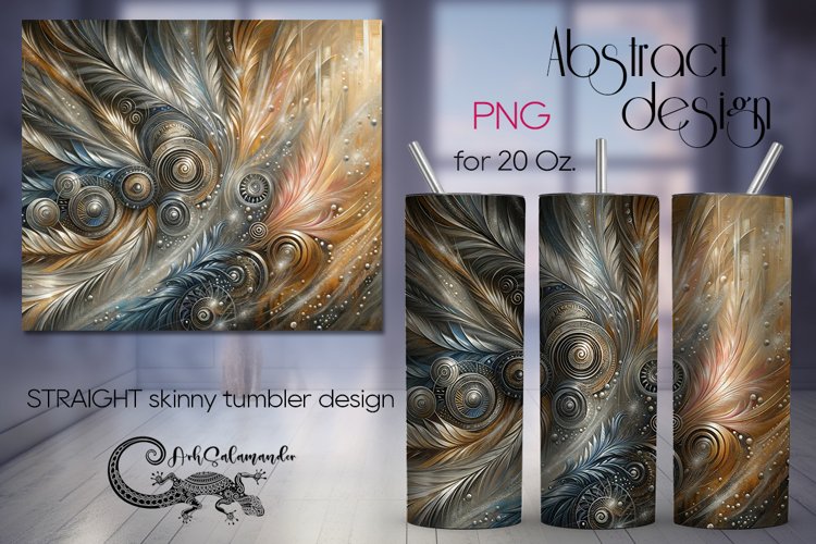 Abstract metallic design | Straight Skinny Tumbler PLUS7