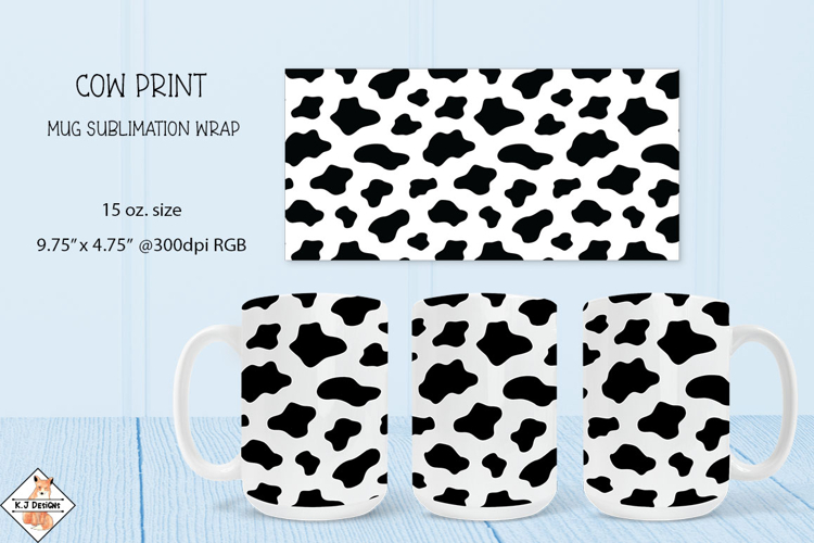 Cow Print Mug Wrap Sublimation | 15 oz. Mug