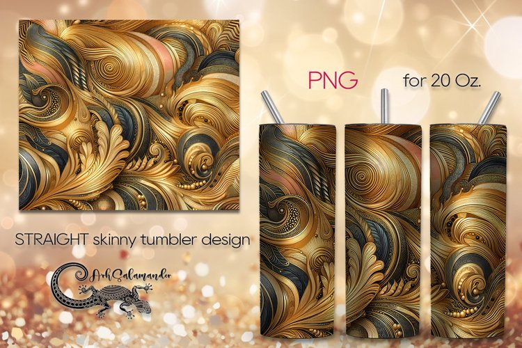 Metallic gold & silver | Straight Skinny Tumbler design PLUS example image 1