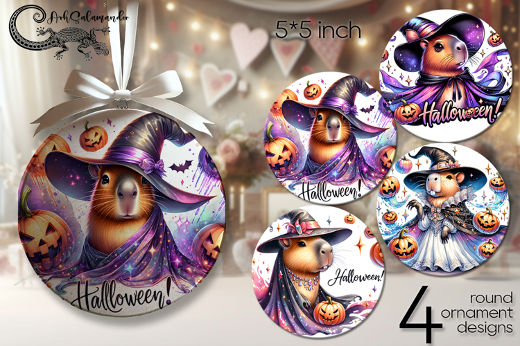 Funny Halloween character | round ornaments sublimation