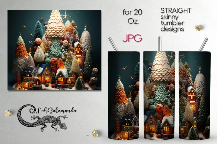 Knitted Christmas | Xmas Sublimation tumbler design PLUS