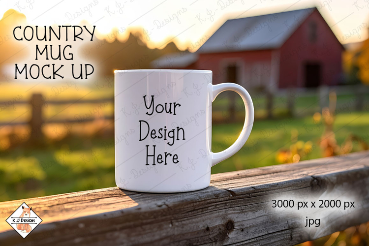 Country Mug Mock Up Photo JPG Background