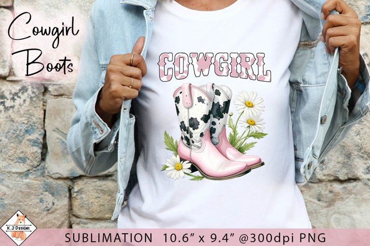 Cowgirl Boots Sublimation Design | Western