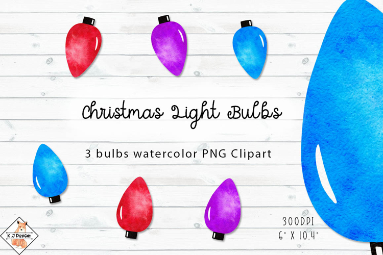 Watercolor Christmas Light Bulbs Clipart