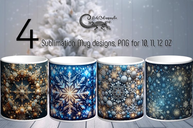 Christmas Snowflake | Xmas Sublimation Mug design bundle