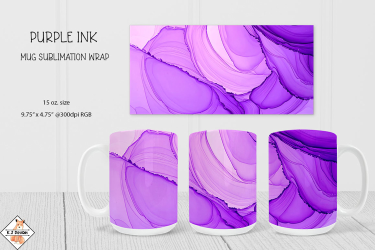 Purple Ink Mug Wrap Sublimation | 15 oz. Mug