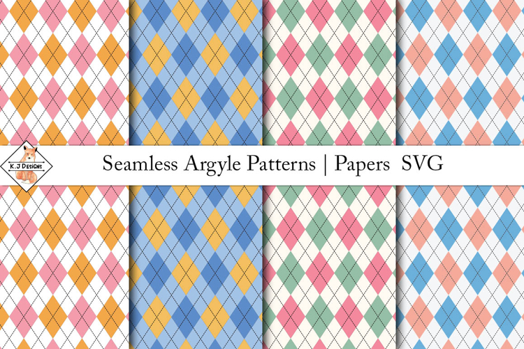 Seamless Argyle Patterns SVG | Digital papers