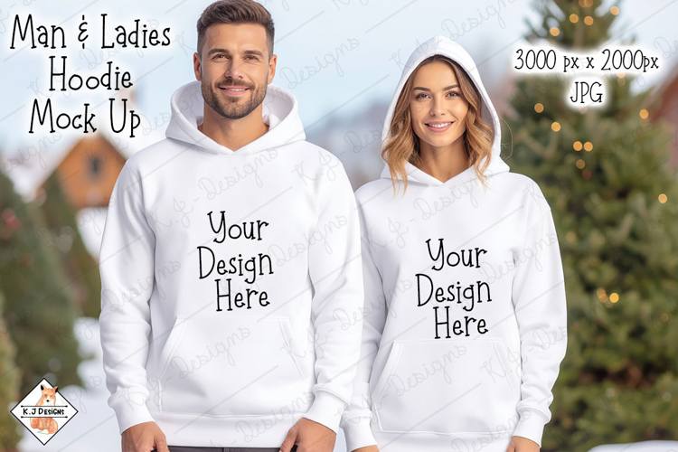 Christmas Man & Ladies Hoodie mock up jpg