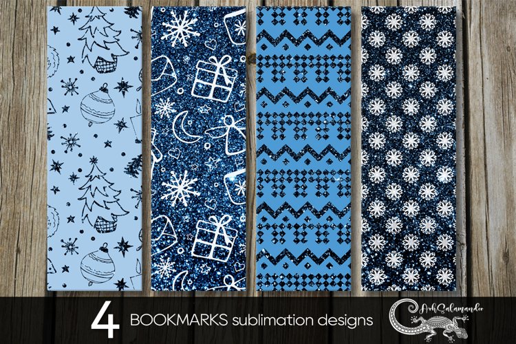 Christmas pattern | Xmas bookmarks sublimation design PLUS example image 1