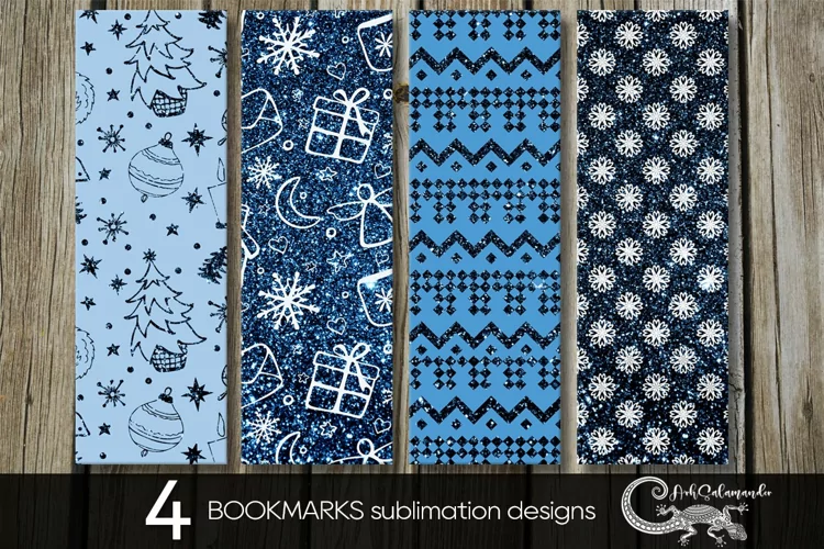 Christmas pattern | Xmas bookmarks sublimation design PLUS