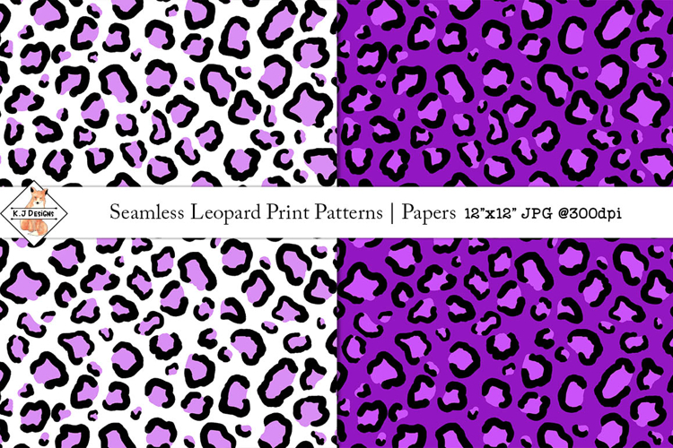 Seamless Leopard Print Patterns | Digital Papers