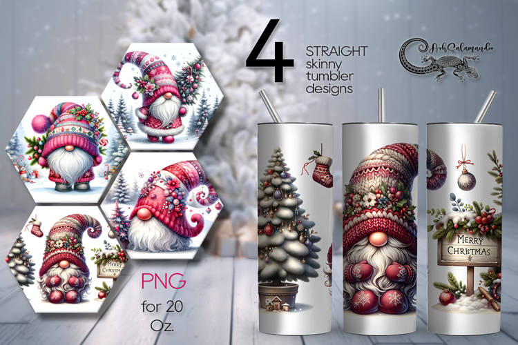 Christmas gnome | Watercolor xmas tumbler sublimation PL