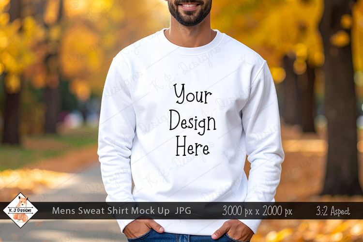 Mens Fall Sweat Shirt Mock Up Photo JPG | Background