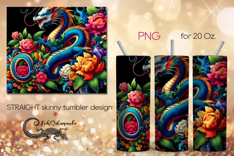 Chinese dragon | Skinny tumbler sublimation design PLUS8