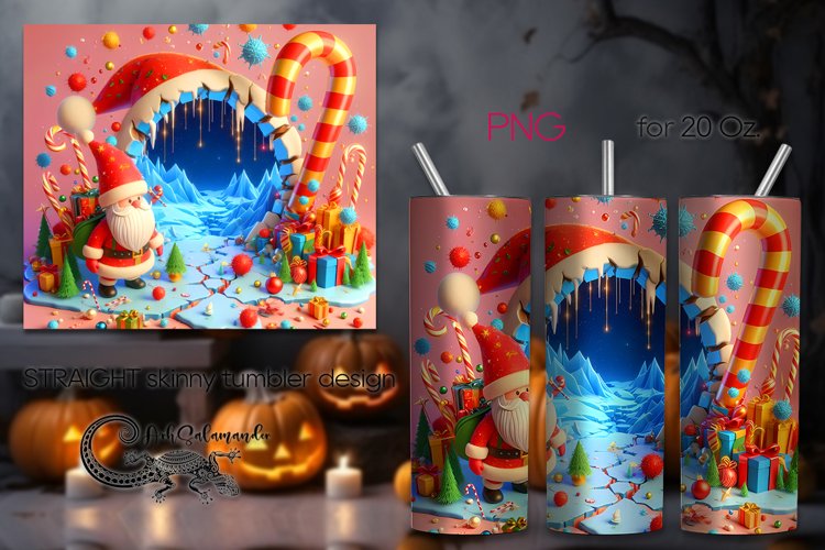 3d Christmas landscape | Skinny Tumbler Sublimation PLUS8
