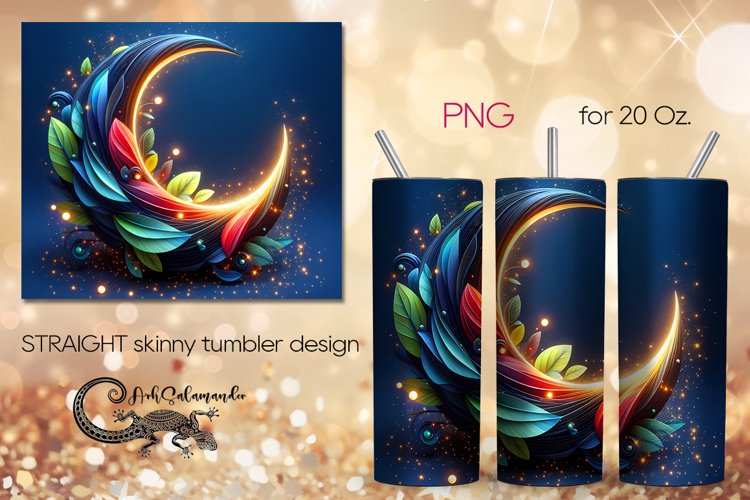 Moon flowers | Magic Skinny tumbler sublimation design PLUS8