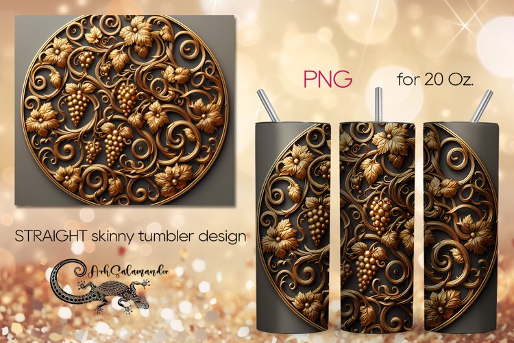 Metallic pattern design | Straight Skinny Tumbler PLUS8