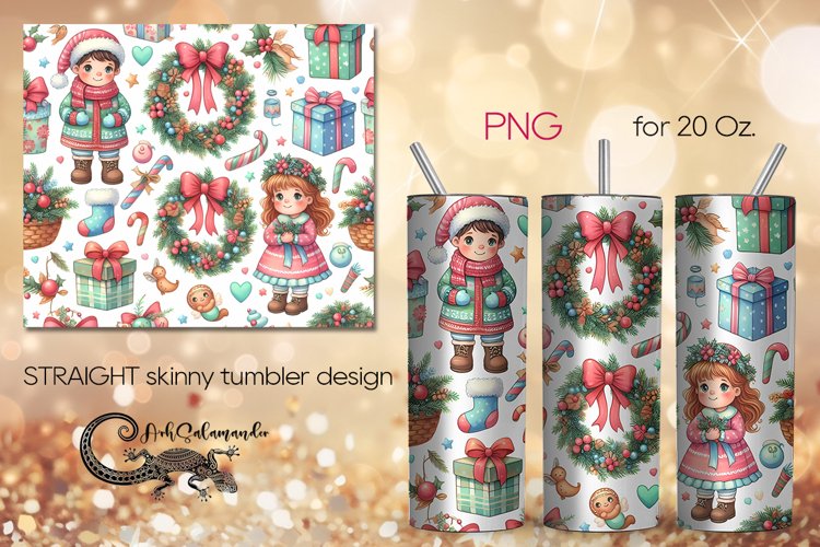 Christmas pattern | Xmas Sublimation Tumbler Design PL8