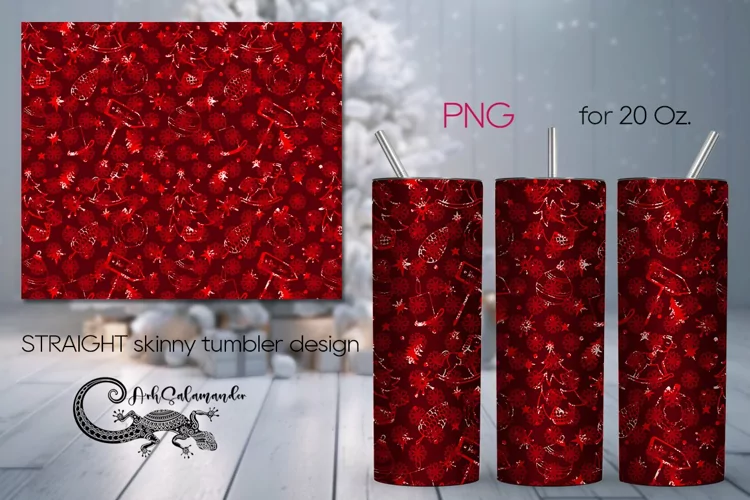 Christmas pattern | Red Xmas Sublimation Tumbler Design PL8