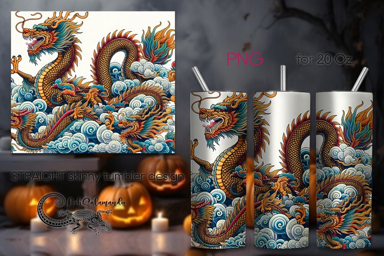 Chinese dragon | Retro Skinny tumbler sublimation design PL8