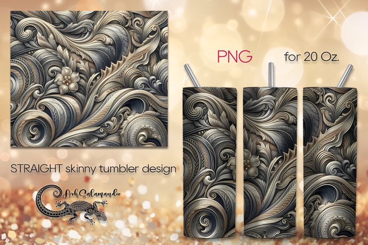 Metallic gold & silver | Straight Skinny Tumbler design PL8
