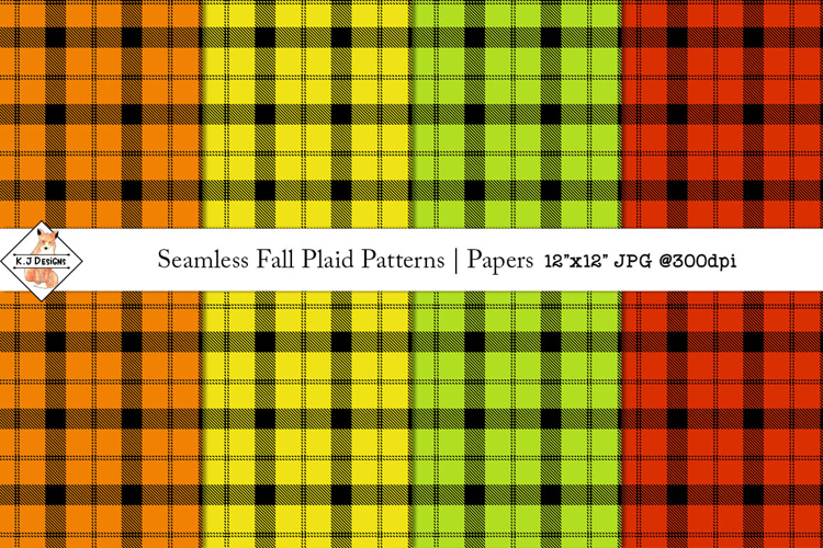 Seamless Fall Plaid Patterns | Digital Papers
