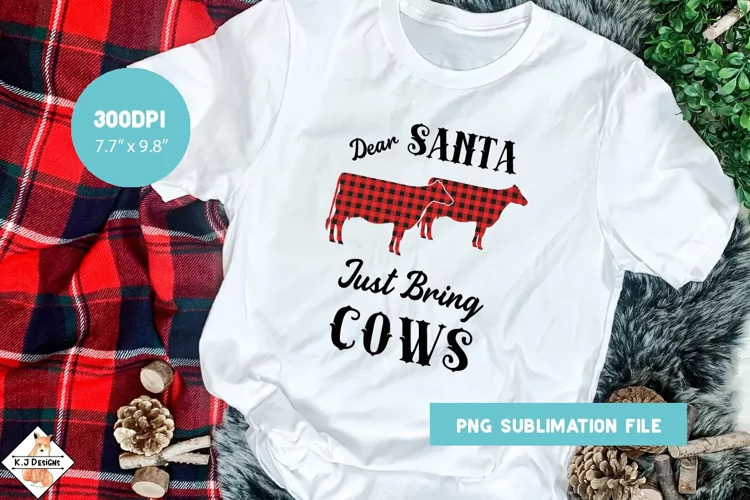 Christmas Cows Sublimation Design