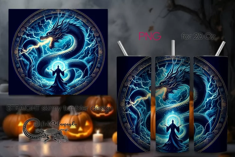Chinese dragon | Skinny tumbler sublimation design PLUS