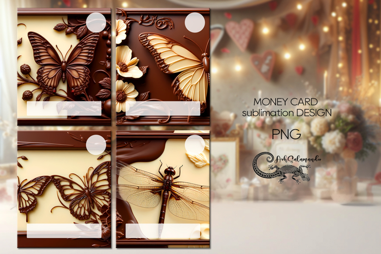 Chocolate is my love | 4 Money Card Sublimation designs PLUS