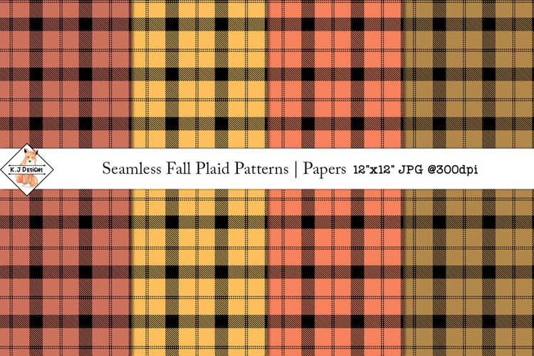 Seamless Fall Plaid Patterns | Digital Papers