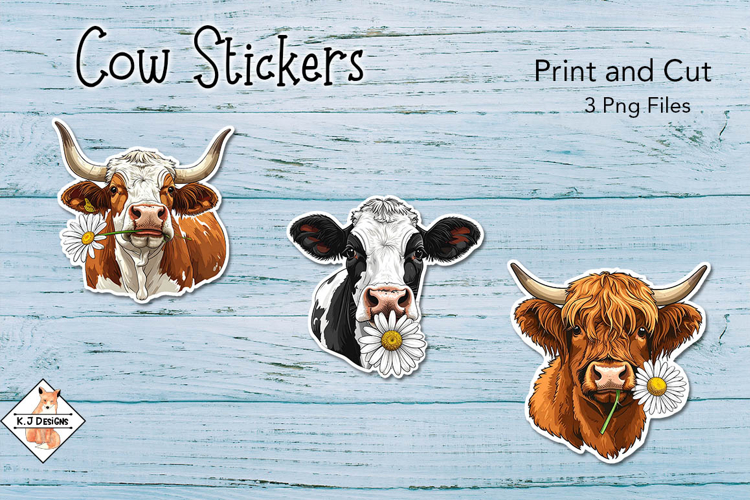 Cow Stickers | Print and Cut