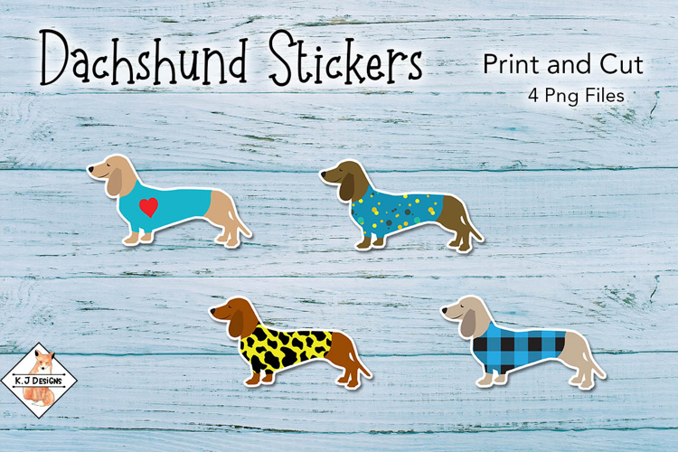 Dachshund Dog Stickers | Print and Cut