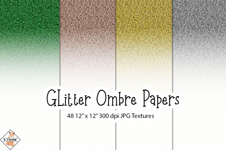 Glitter Ombre Digital Paper Textures