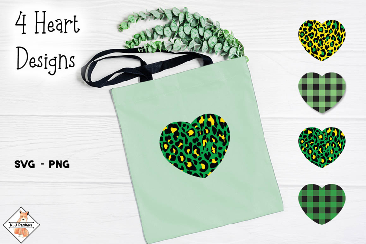 Heart Leopard Pattern Designs SVG - PNG example image 1
