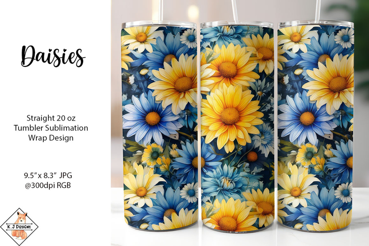 Yellow Daisies Tumbler Sublimation Wrap