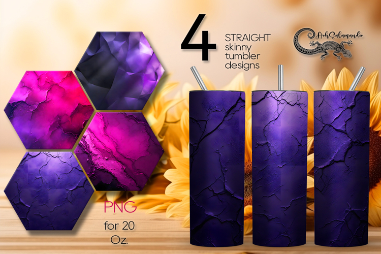 Abstract purple back | 4 Straight Skinny Tumbler designs PL
