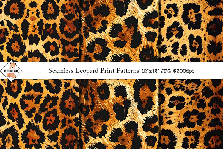 Seamless Leopard Print Patterns | Digital Papers