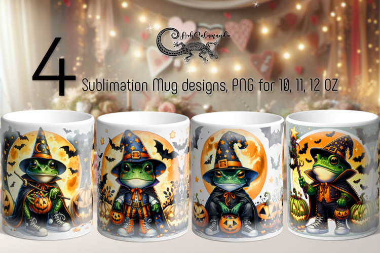 Halloween character | 4 spooky Sublimation Mug designs PLUS
