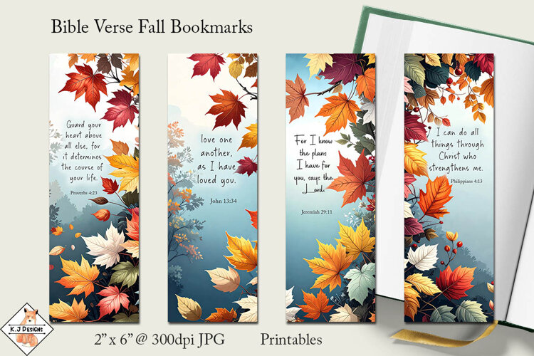 Bible Verse Fall Bookmark Designs | Sublimation example image 1